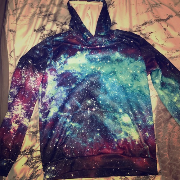 on cue Jackets & Blazers - Galaxy hoodie NWOT